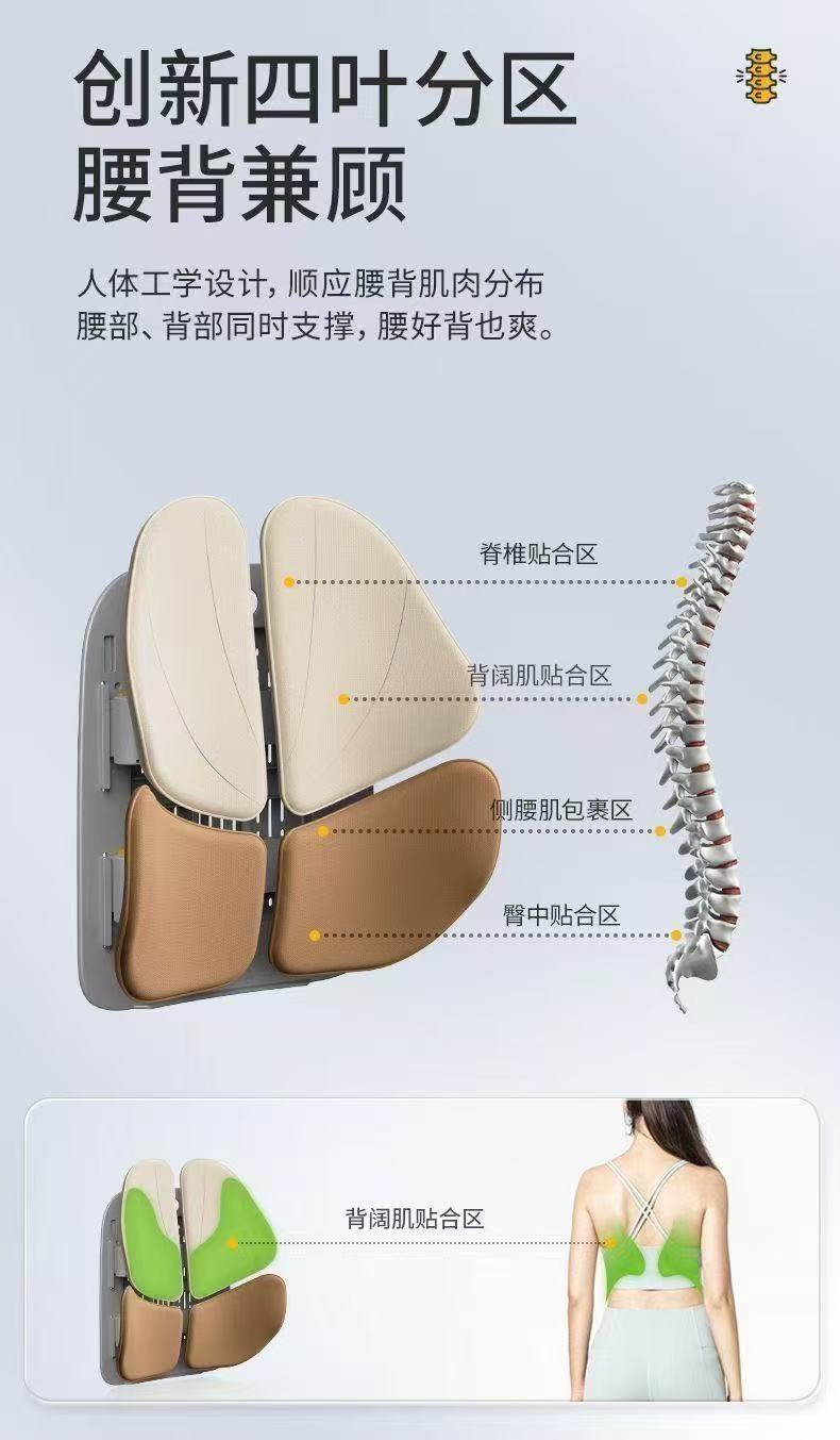 Nortech Lumbar Support Cushion for Long Sitting, Ergonomic Seat Cushion for Office and Car, Lumbar Support Gift