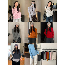 100羊毛基础款纯色无缝毛衣女2025冬新款韩版简约打底针织衫T5585