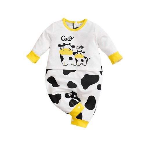 Baby and Toddler One-Piece Bodysuit Full Print Spring and Autumn Baby Hanger 0-1 Years Newborn Outdoor Crawling Suit In Stock