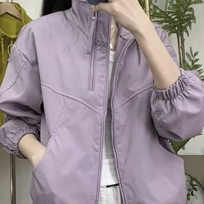 学院风立领棒球服外套女春季2026年新款小个子拉链工装夹克冲锋衣