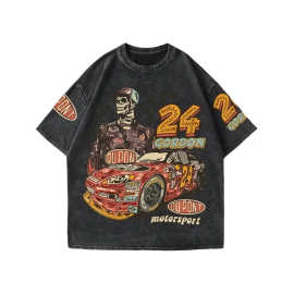 欧码跨境纯棉Men's Graphic Oversized Short Sleeve Tee Shirt