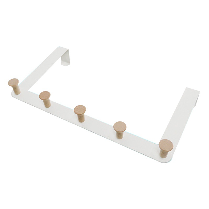 Gancho de puerta percha de puerta dormitorio puerta trasera estante de pared de almacenamiento fila de madera maciza gancho punzón libre
