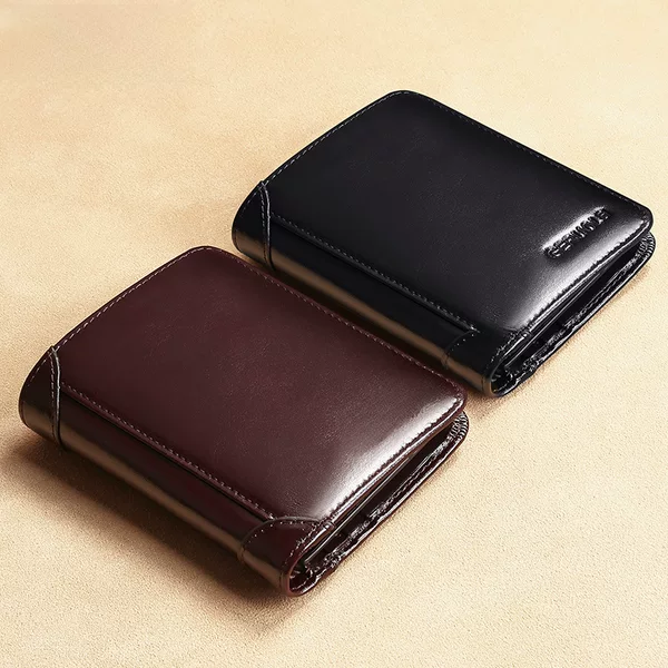 Wallet Men's Genuine Leather Wallet Card Holder Wallet Short Men's Cowhide Wallet Wallet Men's Wallet Foreign Trade Hot Style