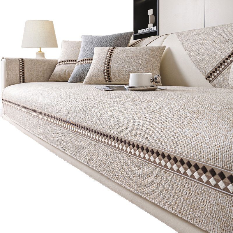 Cojín de sofá de algodón de cáñamo cuatro estaciones generales 2024 nuevo sofá toalla de tela antideslizante sofá cubierta de lujo ligero sensación de alto nivel