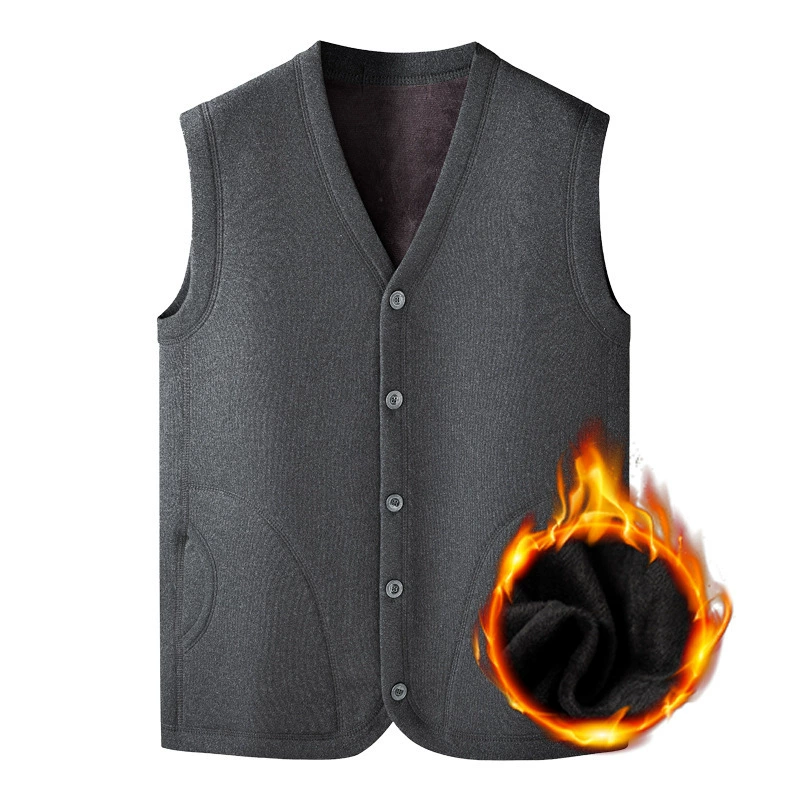 Теплый жилет на флисовой подкладке для мужчин среднего и старшего возраста, жилет для пожилых людей, теплый жилет для папы, жилет для дедушки.