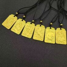 合金十二生肖项链吊坠虎蛇龙平安吊坠双面图案厂家直销直播批发
