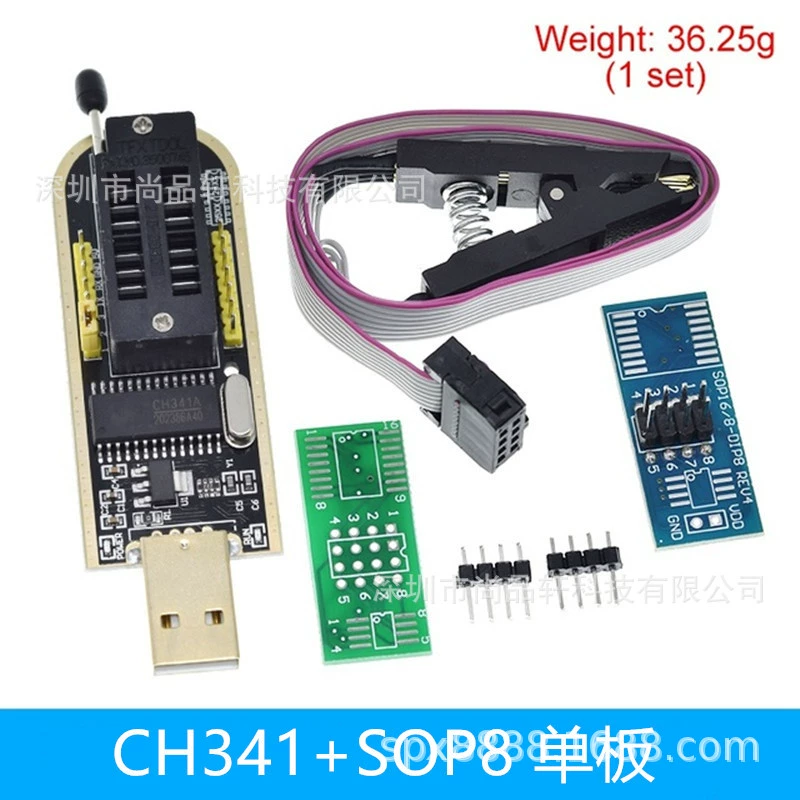 Полный комплект CH341A программатор 24 25 серии USB модуль программирования + тестовый зажим SOIC8 SOP8