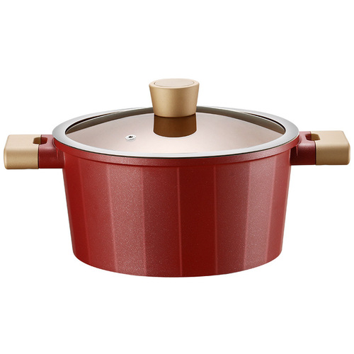 Shiny premium medical stone soup pot household non-stick pot steamer gas stove induction cooker porridge and soup pot