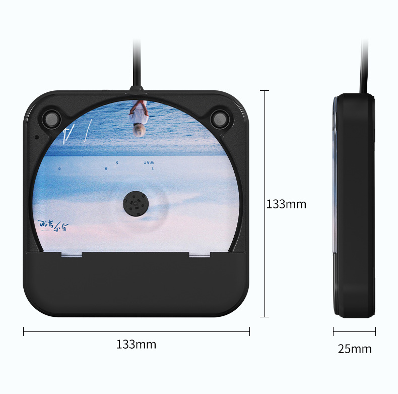 Portable Car Cd Player, External Car Cd Player, USB Lossless Connection, Hifi Multi-Function Car Cd Player