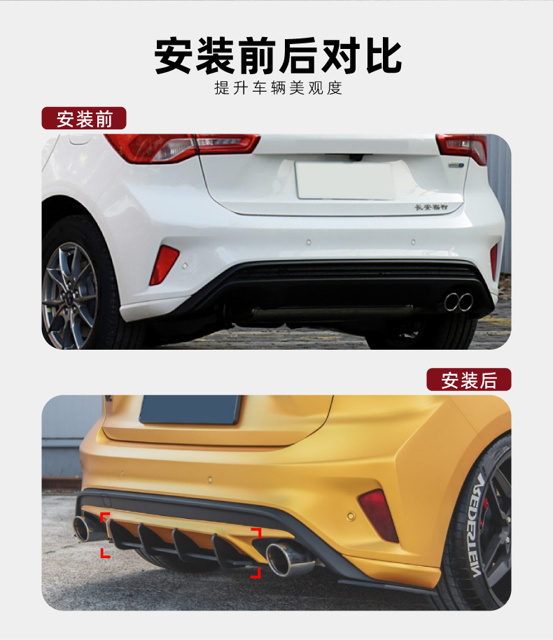 Suitable for Ford Focus Focus St Mk4 18-21 Models Rear Lip Spoiler Rear Blade Exterior Modification Parts