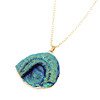 Marine long blue resin, necklace, agate pendant, internet celebrity