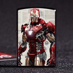 漫威迷英雄人物打火機 蜘蛛俠美國隊長鋼鐵俠黑豹煤油機支持代發