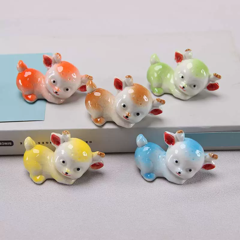 招财鹿小摆件小鹿筷子架迷鹿萌鹿陶瓷筷子架笔架盆栽盆景装饰摆件