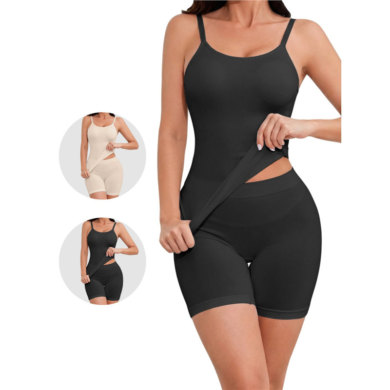 Conjunto Moldeador de Dos Piezas para Mujer de Nailon Sin Costuras Levanta Glúteos