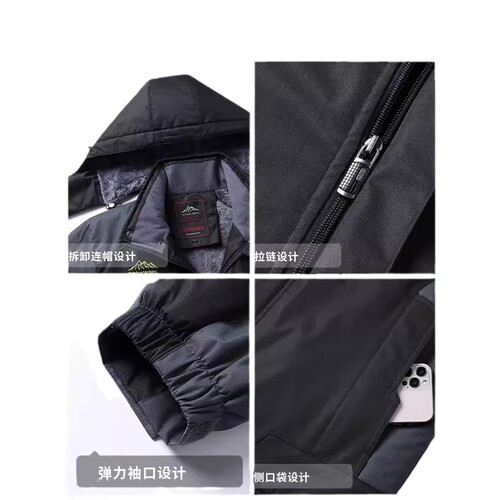 Men's Down-filled Winter Warm Coat, Insulated Heavy-duty Windproof and Cold-resistant Fleece Jacket for Dad