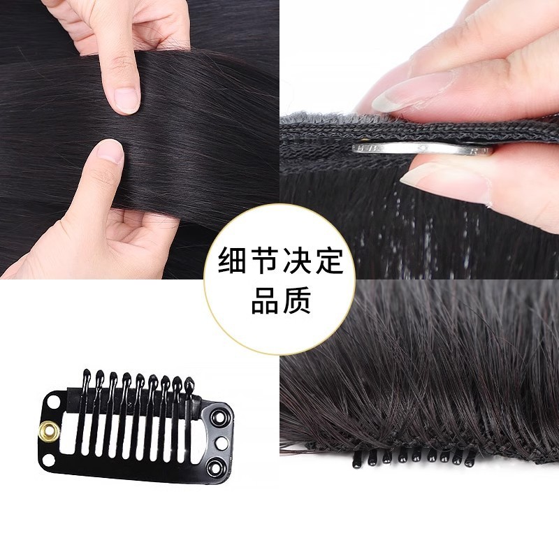 男性用ウィッグ、増毛用ヘアパッド、ふわふわ根元パッド、本物のヘアピース、男の子用インビジブル軽量ウィッグ|undefined