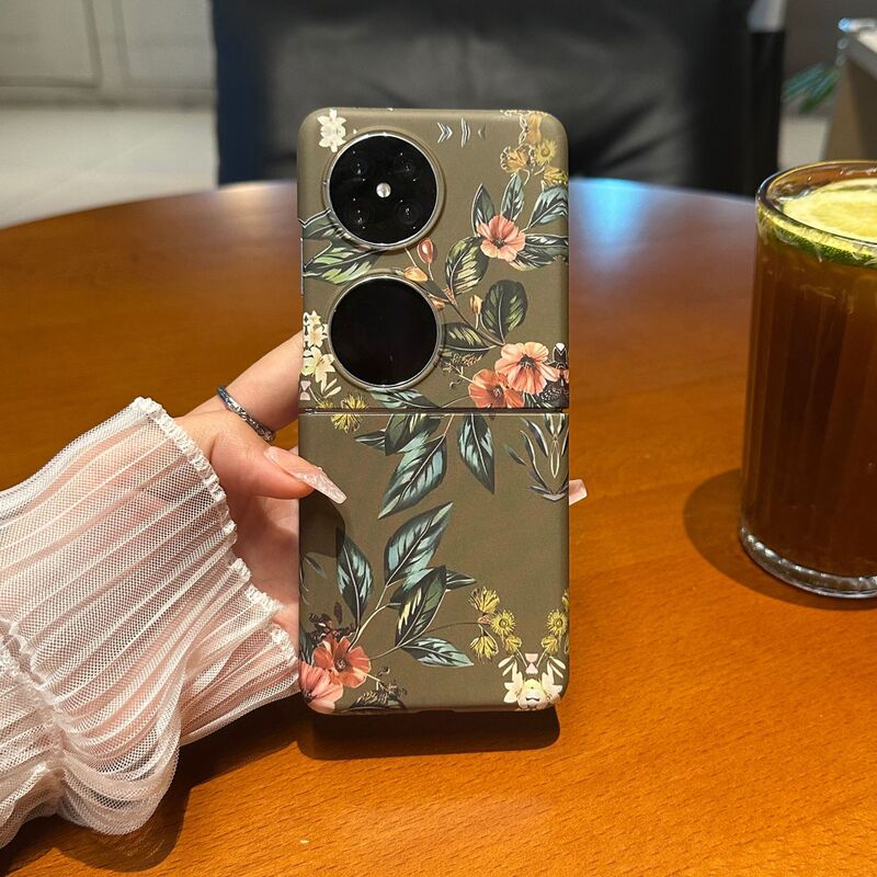 Huawei P50pocket 携帯電話ケース折りたたみスクリーン Pocket2 シルクスカーフフラワーロープ保護カバーに適したフルスクリーンフラワー|undefined