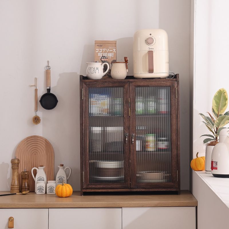 Customized Home Dining Side Cabinet, Modern and Simple, Integrated Solid Wood Sideboard, Wall-Mounted Storage Rack, Dish Cabinet, Wall-Hanging Japanese-Style Cross-Border