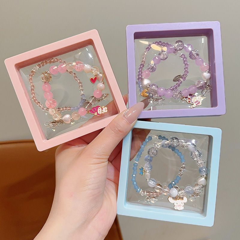 520 送信親友子供のブレスレット女の子ビーズブレスレット少女アメジストジュエリーブレスレット女の子 DIY ギフト|undefined