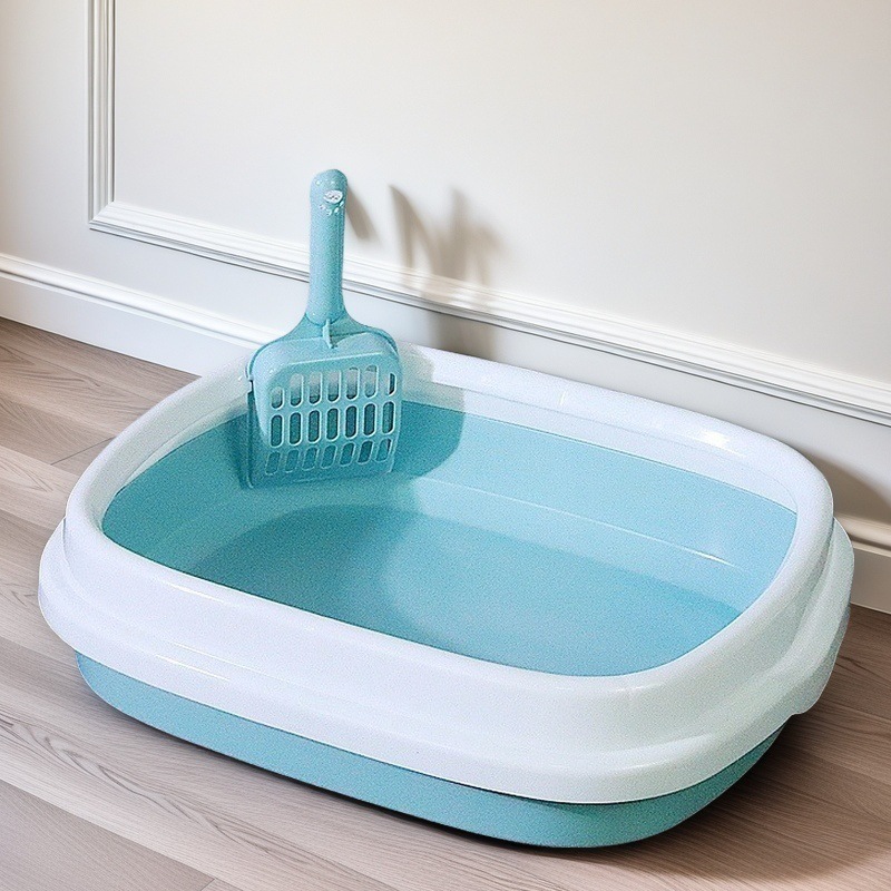 Super gran lavabo de arena para gatos semicerrado anti-splash inodoro para gatos artículos de mascotas transfronterizos lavabo abierto para gatos al por mayor