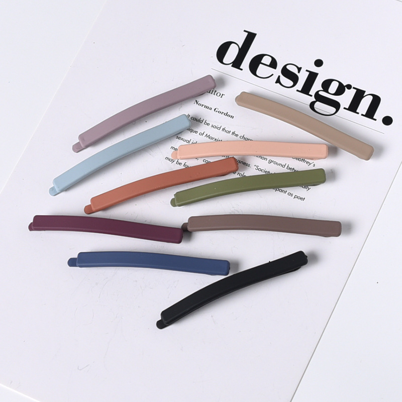 Korean-style girl's small fresh simple candy color one-word hair clip bangs clip duckbill clip side clip macaron color