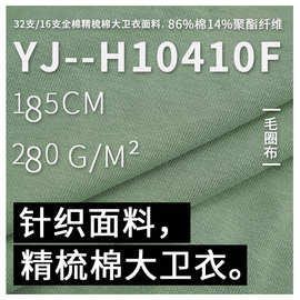 现货供应 针织染色全棉精梳大卫衣面料 秋冬卫衣休闲装毛圈布料