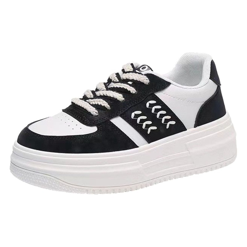 Zapatos de mujer orejas de trigo 2023 nuevos zapatos versátiles de Otoño de fondo grueso zapatos blancos casuales ventas directas de fábrica de las mujeres