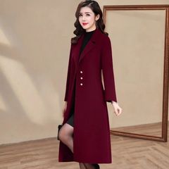 大码胖中长款毛呢大衣外套女春秋季新款时尚气质宽松显瘦风衣女