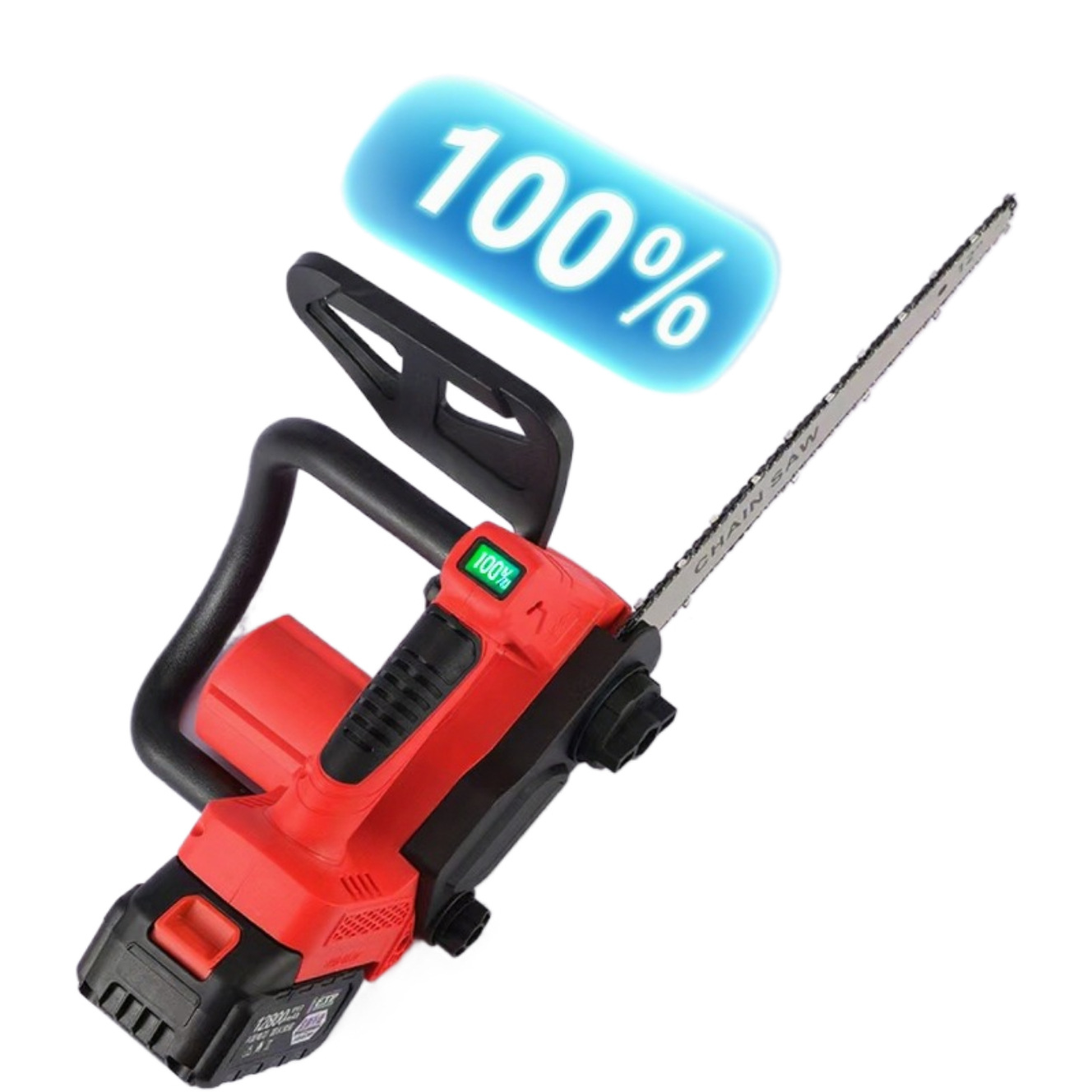 Sierra de alta velocidad Sierra de alta velocidad sin escobillas de cobre completo Sierra de una sola mano de batería de litio inalámbrica Sierra de cadena de batería de litio recargable