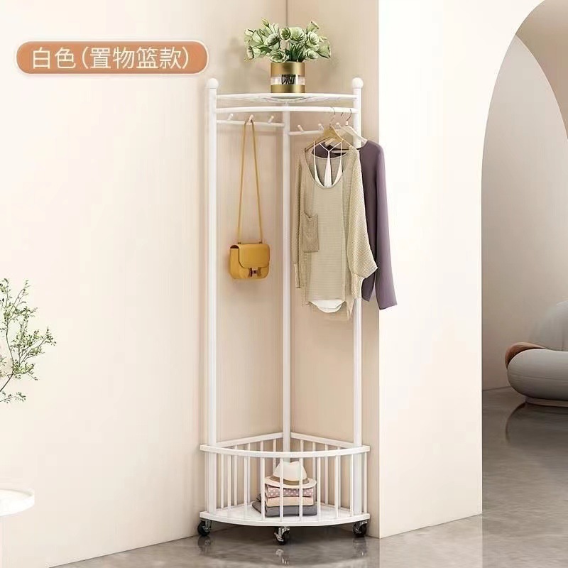 Esquina móvil perchero esquina percha de almacenamiento de ropa percha salón dormitorio percha de almacenamiento al por mayor