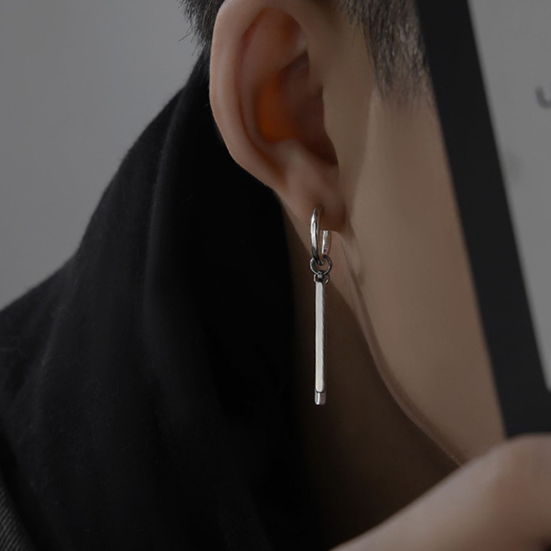 Daily, Street Occasion 1 Piece Hip-hop Geometric Stainless Steel Plating Men's Drop Earrings