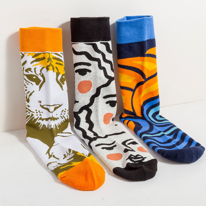 Men's Cotton Crew Socks For Autumn And Winter Skateboarding Style_voghion.com