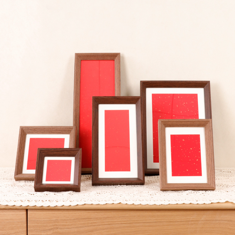 Calligraphy Own Handwriting Blank Rice Paper Sprinkling Gold Cardboard Picture Frame Mounted Calligraphy and Painting DIY Photo Frame Picture Frame Table