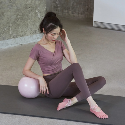 Yoga socks toe socks pure cotton summer cross-strap anti-slip aerial Pilates pink floor socks wholesale