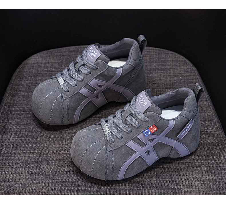 Giày sneaker nữ chunky đế dày phong cách Birkenstock mũi to, thời trang retro Mỹ, tăng chiều cao — M2982 li đơn màu vàng, M2982-1 màu nâu cộng với nhung, M2982-1 màu xám nhung, M2982 lớp lót đơn màu xám chi tiết 36