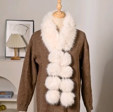 仿狐狸毛围巾女冬季高级感围脖加厚皮草保暖护颈时加厚毛绒毛领