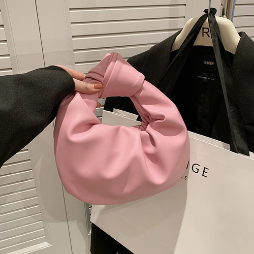 High-quality small bag for women 23 new style Internet celebrity fashion knotted handbag Korean style trendy pleated cloud bag