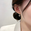 Asymmetrical silver needle, fashionable earrings, silver 925 sample, diamond encrusted, light luxury style, internet celebrity, simple and elegant design