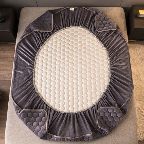 Padded thickened Class A milk velvet bed sheet, autumn and winter warm bed cover, non-slip bed cover, Simmons mattress cover, fully surrounded