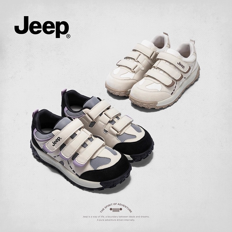Jeep Velcro ayollar krossovkalari 2025-yilgi yangi kuzgi yo'lda yurish uchun ko'p qirrali kundalik poyabzallar, ayollar uchun sirpanmaydigan qalin taglikli poyabzallar