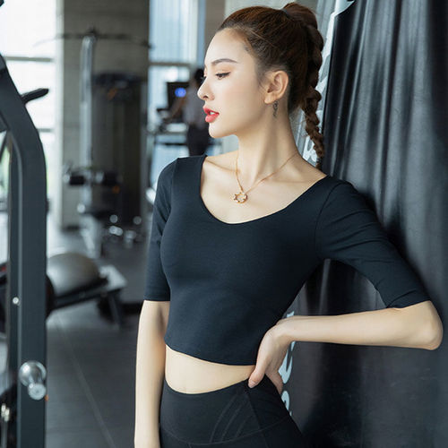 Outdoor Morning Run Training Pilates Slimming Yoga Quick-Dry Top Summer Thin Fitness Clothes Short T-Shirt Women