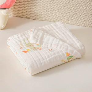 High Quality 6-Layer Baby Bath Towel Soft Bubble Gauze Infant Blanket Toddler Nap Blanket for Toddlers and Nursery
