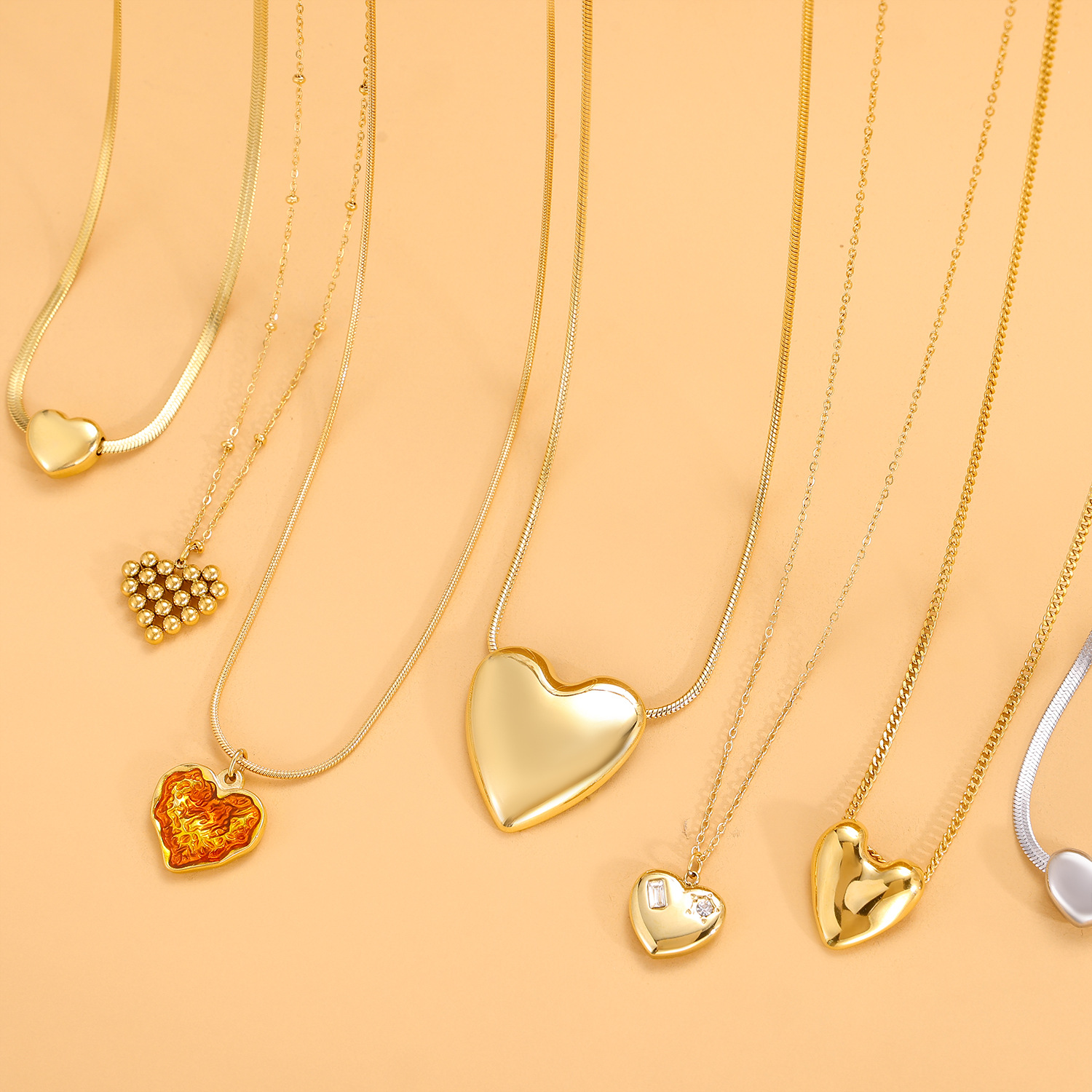 12g Weight Titanium Steel Pendant Material Pendant Necklace Classification Titanium Steel Chain Material cable chain Chain Type 1 Piece Quantity Holiday, Daily Occasion Titanium Steel Material Heart Shape Pattern All Seasons Season Women's Gender Simple Style Style Wholesale Jewelry Simple Style Heart Shape Titanium Steel Cable Chain Pendant Necklace 1