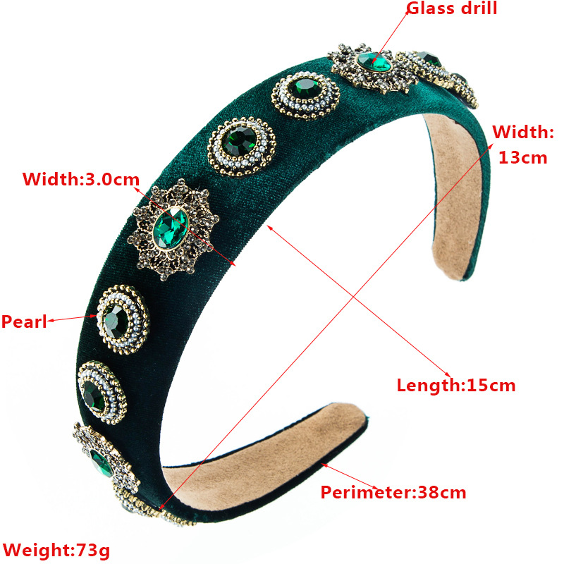 Heming Headband European And American Fashion New Baroque Style Retro Wide-edged Headband Wholesale Cross-border Trend Street Snap Hair Accessories display picture 1