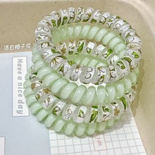 春夏日风情复古日韩艺术清新电话线发圈百搭藤蔓碎花发圈百搭日常