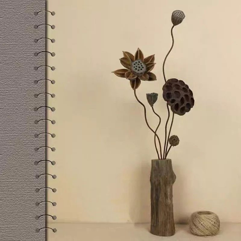 レトロな天然枯れ木無垢材禅ドライフラワー本物の花蓮蓮風乾燥装飾中国風の装飾品|undefined