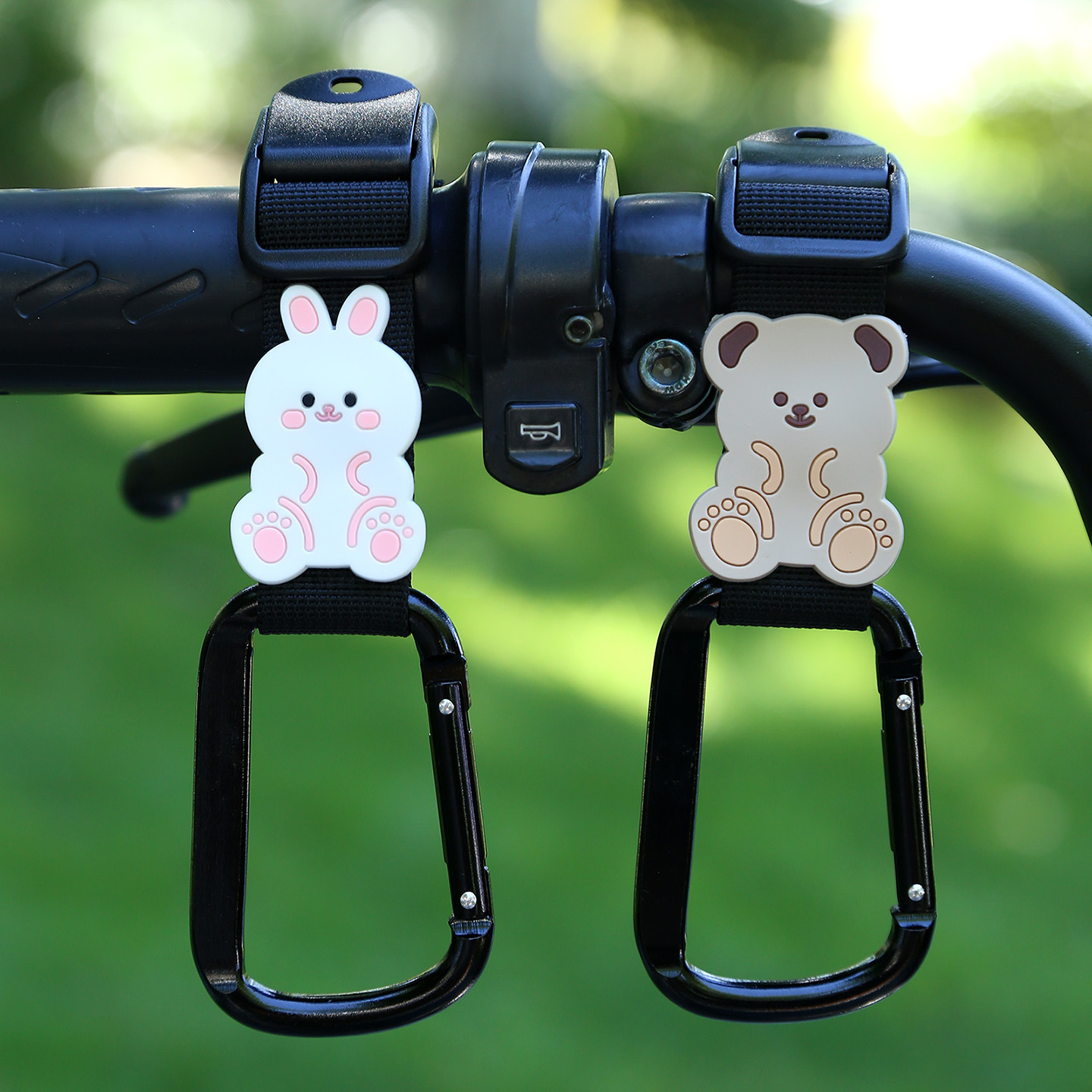 2025 Cross-Border New Electric Vehicle Hook Front Universal Cute Cartoon High-Value Stroller Hanging Buckle Storage Artifact