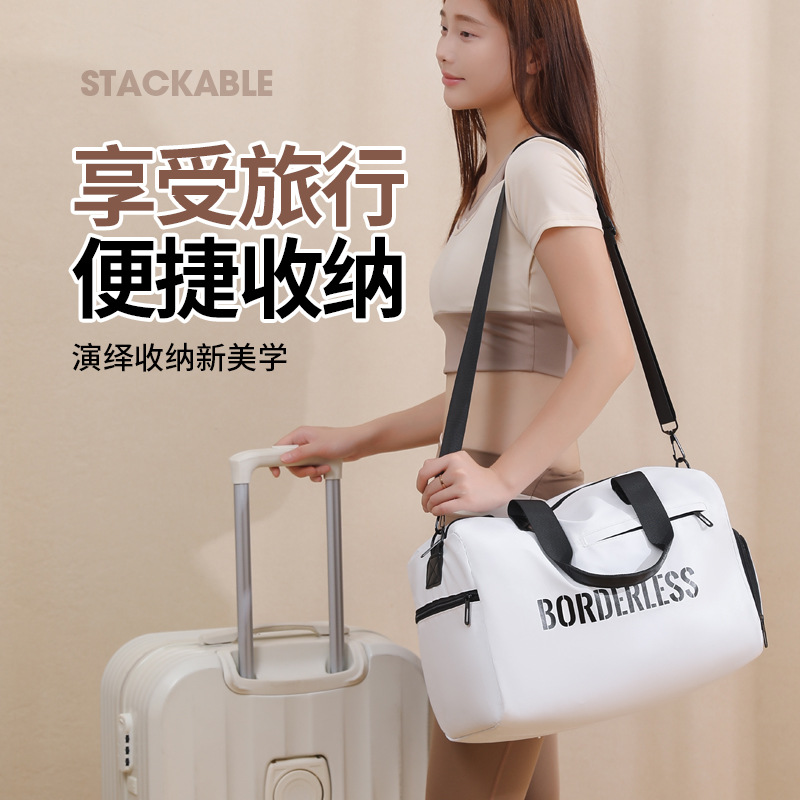 Runhui Sports Fitness Bag Bolsa de viaje anti-salpicaduras 290 Bolsa de mano de sarga compuesta Bolsa de equipaje de gran capacidad