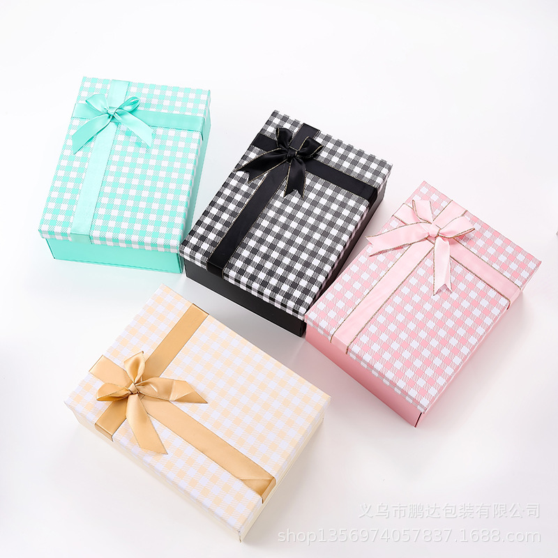 Venta caliente transfronteriza caja plegable simple celosía arco caja de regalo embalaje de regalo de cumpleaños caja de regalo de una pieza al por mayor