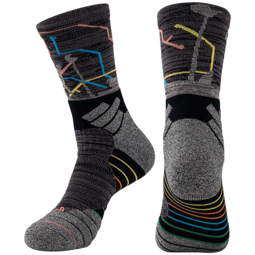 Professional basketball socks for men, thickened towel bottom, breathable for all seasons, outdoor running, football, casual mid-calf sports socks